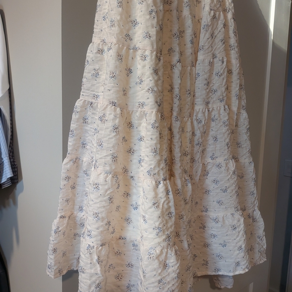 Altar'd State Dresses & Skirts - Altar'd State Cream Maxi Skirt with Blue Floral Print
